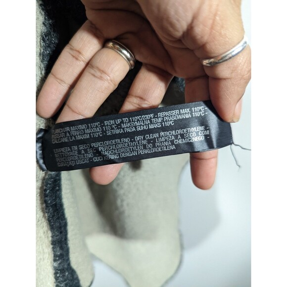 Zara Sweater Women Small Grey Draped Lapel Open Wool Blend Knit Cardigan - Picture 5 of 5